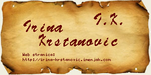 Irina Krstanović vizit kartica